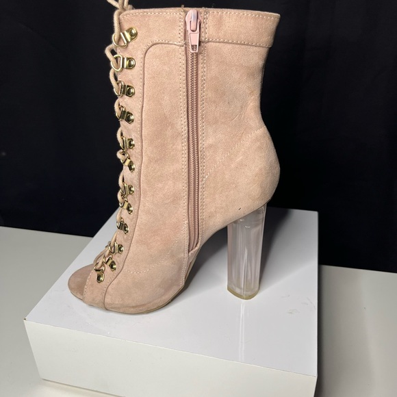 Fashion Nova Blush Lace-Up Boots - Picture 4 of 5